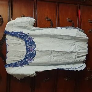 Vtg Handmade Floral Handerchief Top sz Small.